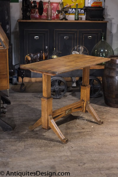 table chene a dessin rare epoque art deco 1930